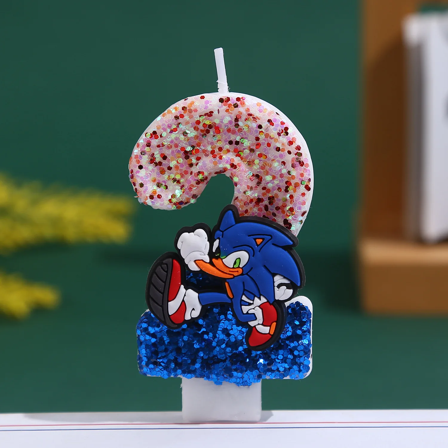 Blue Sonices Candle 0-9 Number Kid Birthday Charac