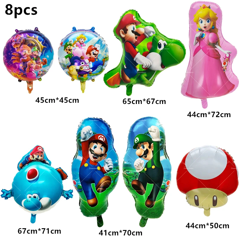 Mushroom Kingdom Balloons Birthday Banner Bros Lui
