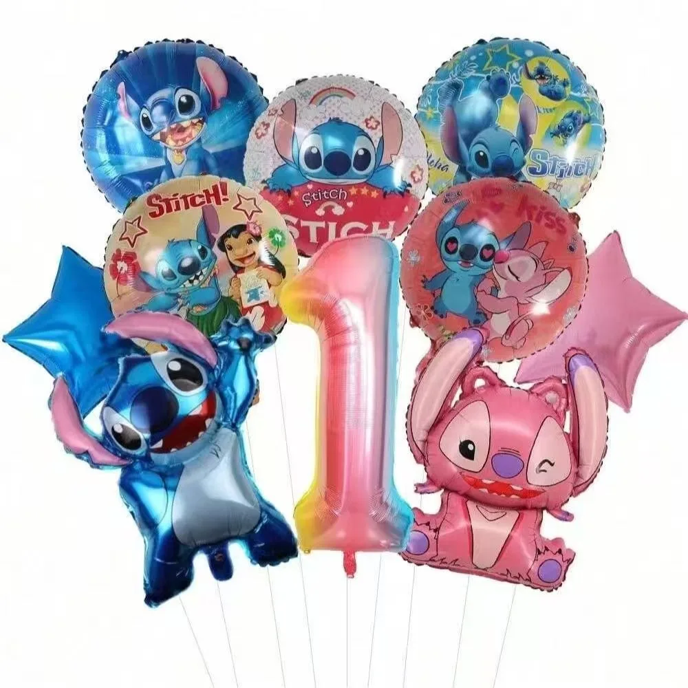 Blue Alien Stitch Birthday Number 1-9 Party Balloo