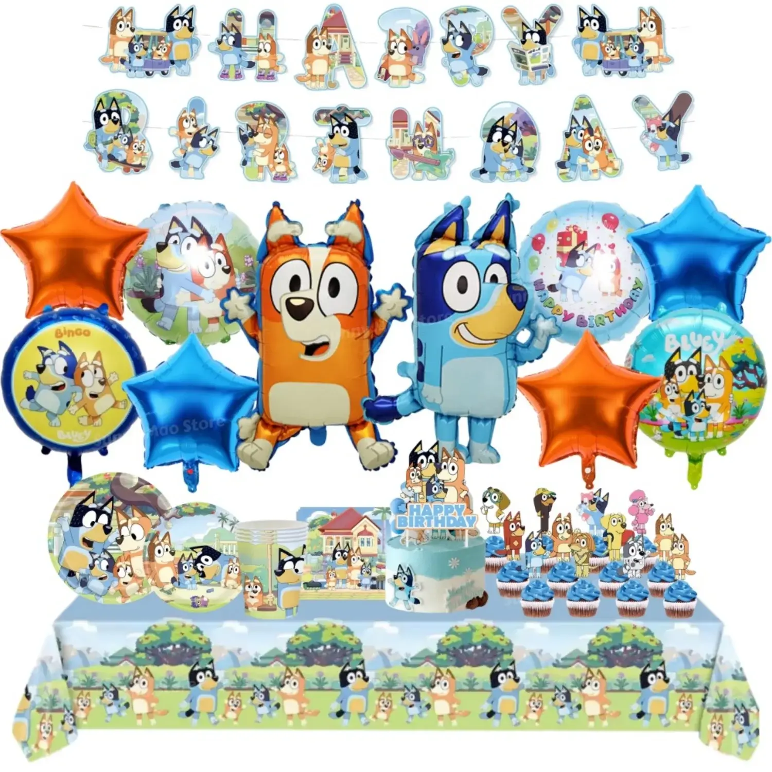 Blue Puppy Party Decoration Cartoon Balloon Set