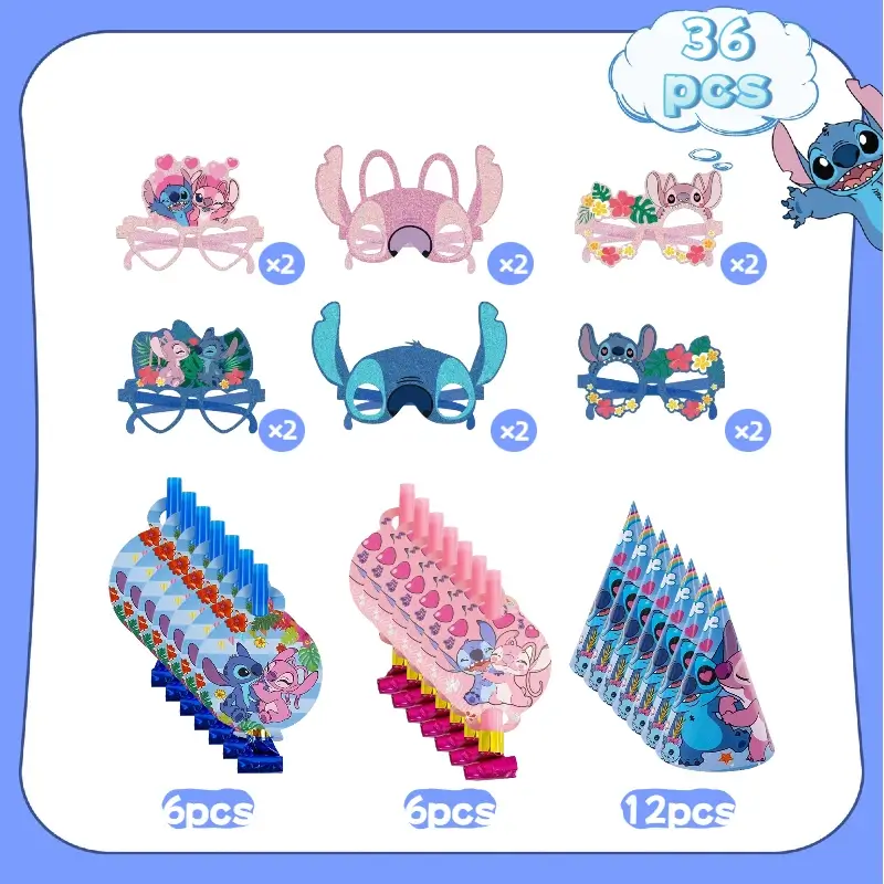36 Pcs Stitch Birthday Party Supplies-Stitch Party