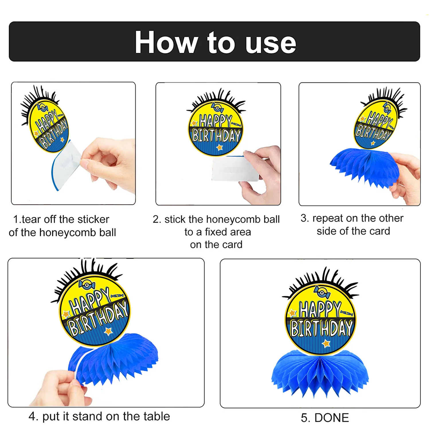 New 8pcs Set Minions Birthday Party Decorations Ki