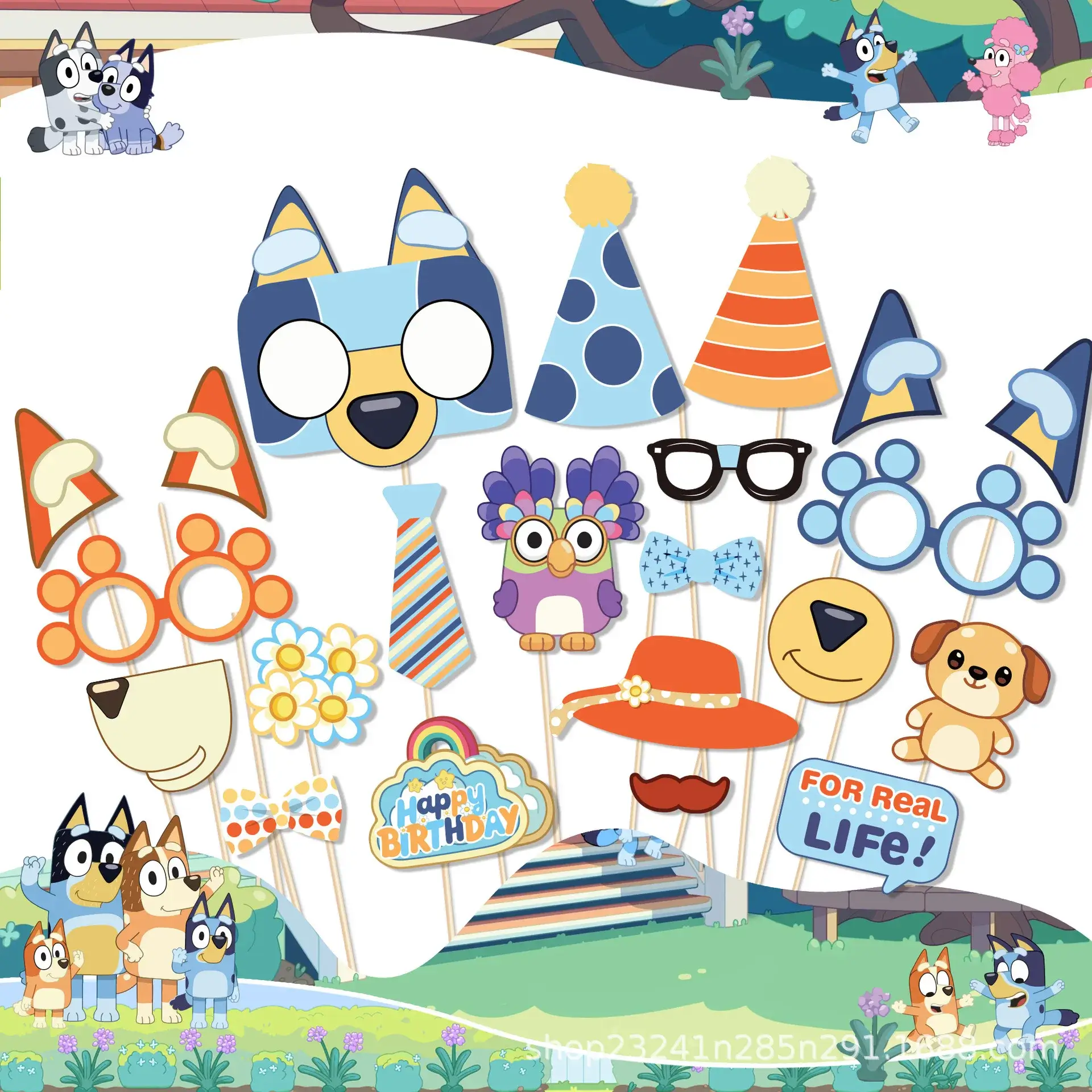 25pcs Blue Puppy Cartoon Party Theme Birthday Kit