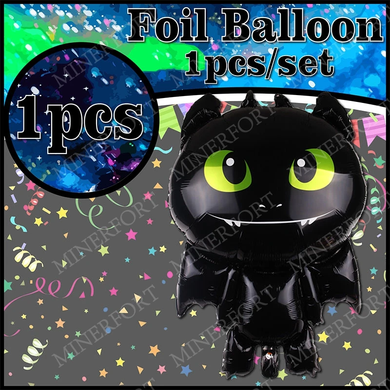 Dragon Trainer Cartoon Foil Aluminum Balloons Fire