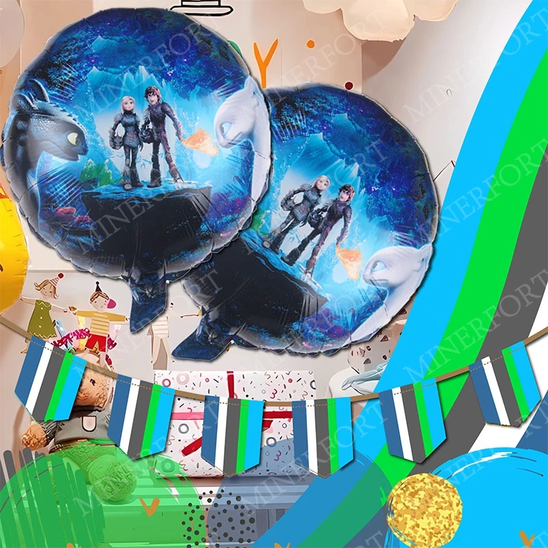 Dragon Trainer Cartoon Foil Aluminum Balloons Fire