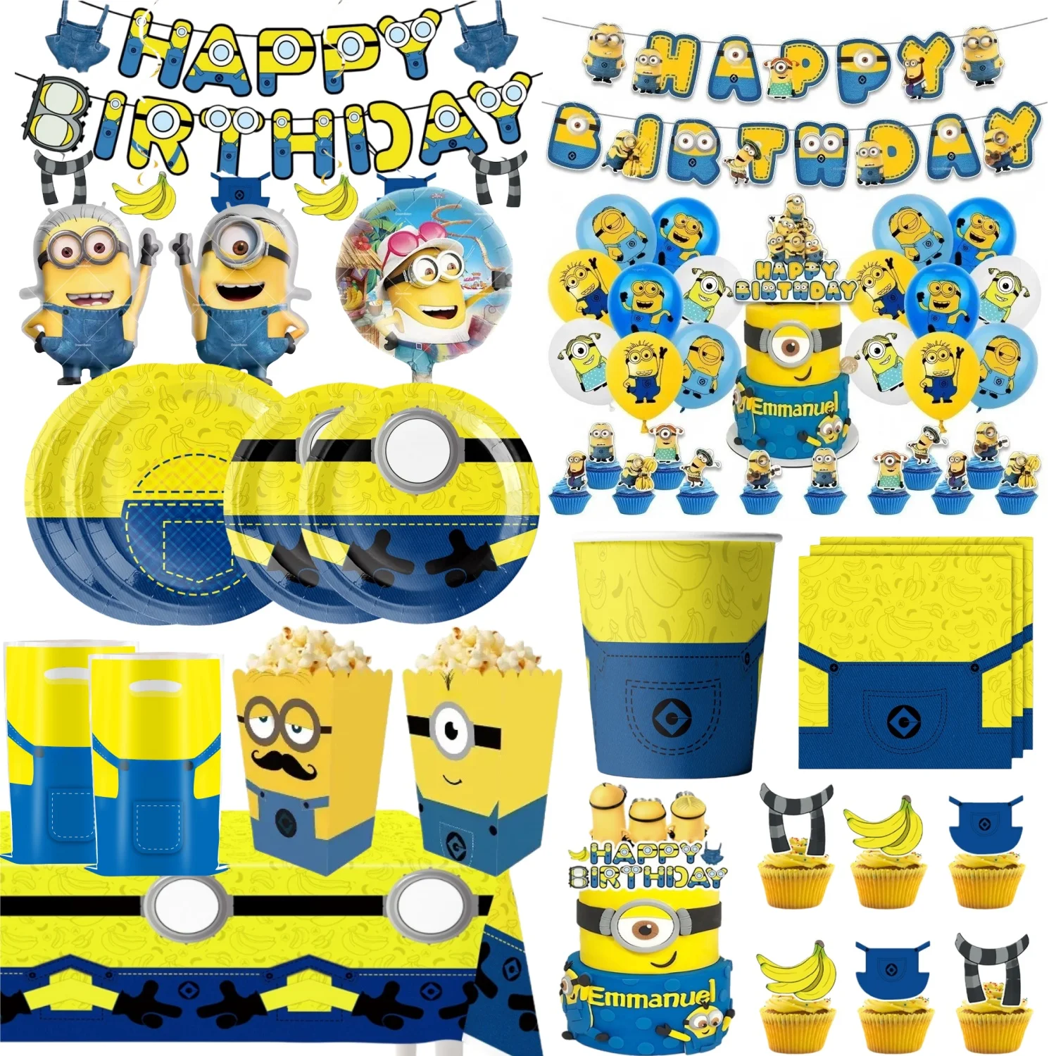 Cartoon M&Miniones Birthday Party Decoration Table