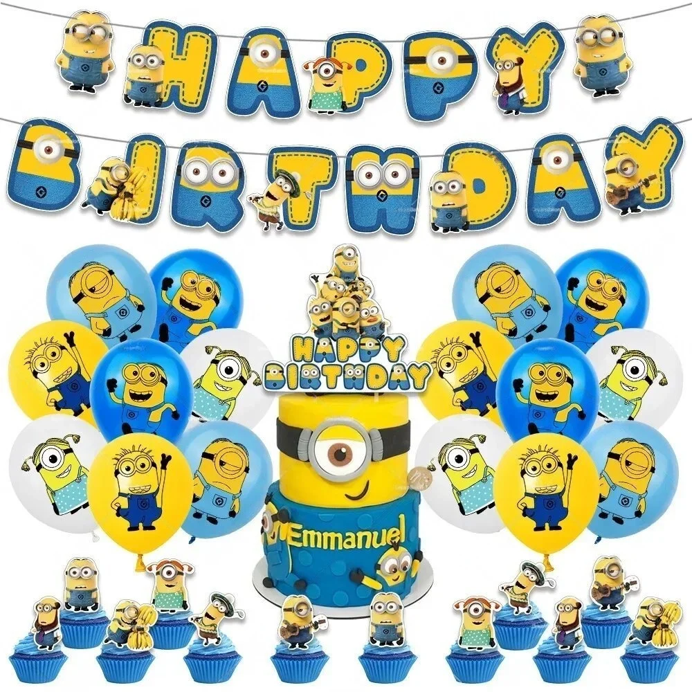 Cartoon M&Miniones Birthday Party Decoration Table