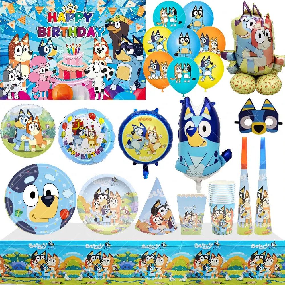 Blue Puppy Birthday Banner Blue Dog Party Decor