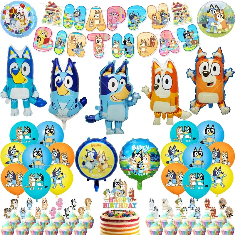 Blue Puppy Birthday Banner Blue Dog Party Decor
