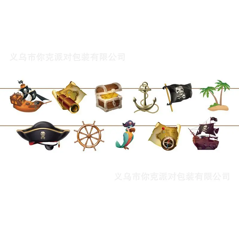Pirate Theme Disposable Tableware Treasure Map Shi