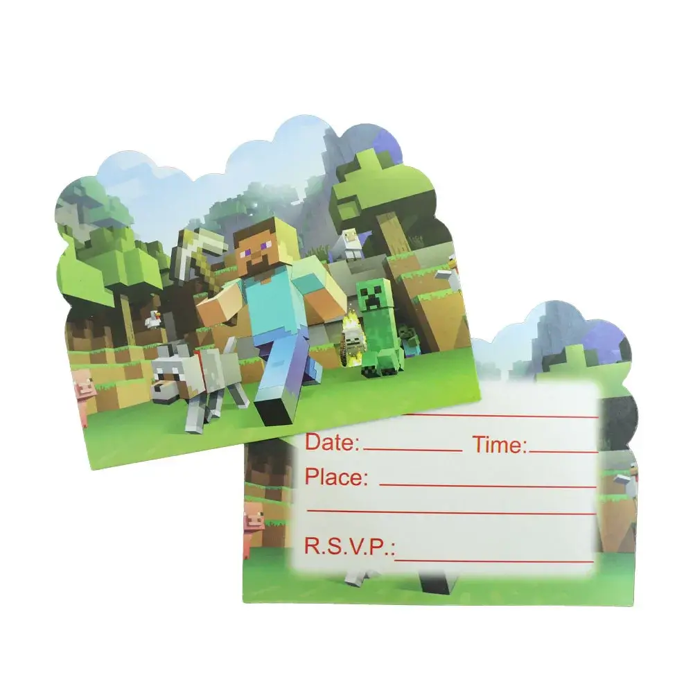 96 Hot Game Minecraft Birthday Party dinnerware Di