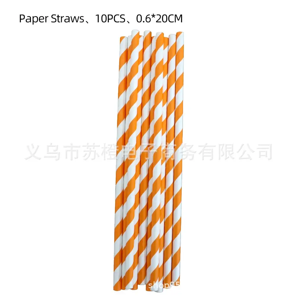Orange paper straws1, As show