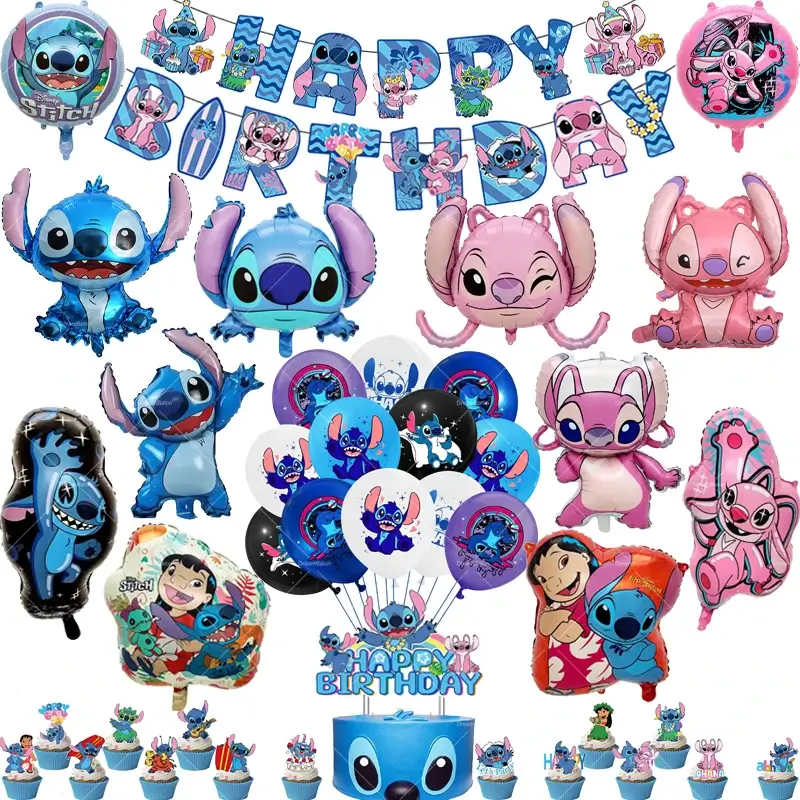 Blue Alien Lilo Stitch Balloons Birthday Banner Pa