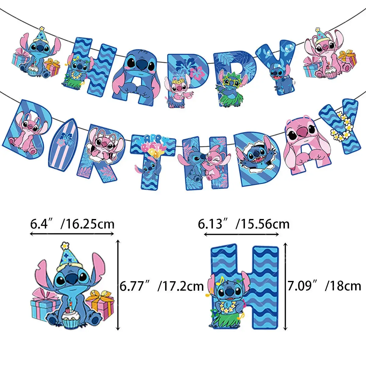 Blue Alien Lilo Stitch Balloons Birthday Banner Pa
