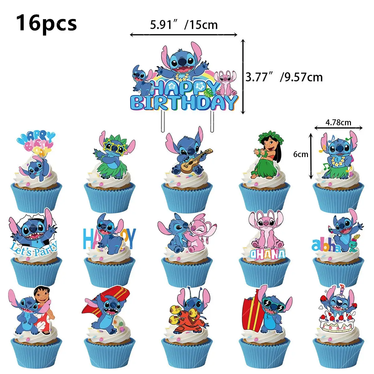 Blue Alien Lilo Stitch Balloons Birthday Banner Pa