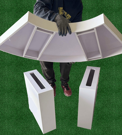 Kids Half Moon Lux Acrylic Table Set - 4 Piece Modular Design