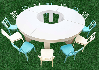 Kids Half Moon Lux Acrylic Table Set - 4 Piece Modular Design