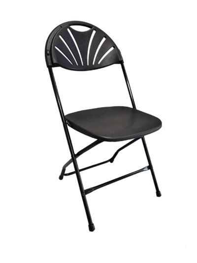 Plastic Folding Chair Fanback Black