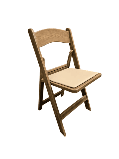 Resin Folding Chair Chestnut Padded Seat