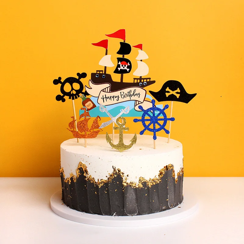 Pirate Happy Birthday Cake Toppers Kids helloween 