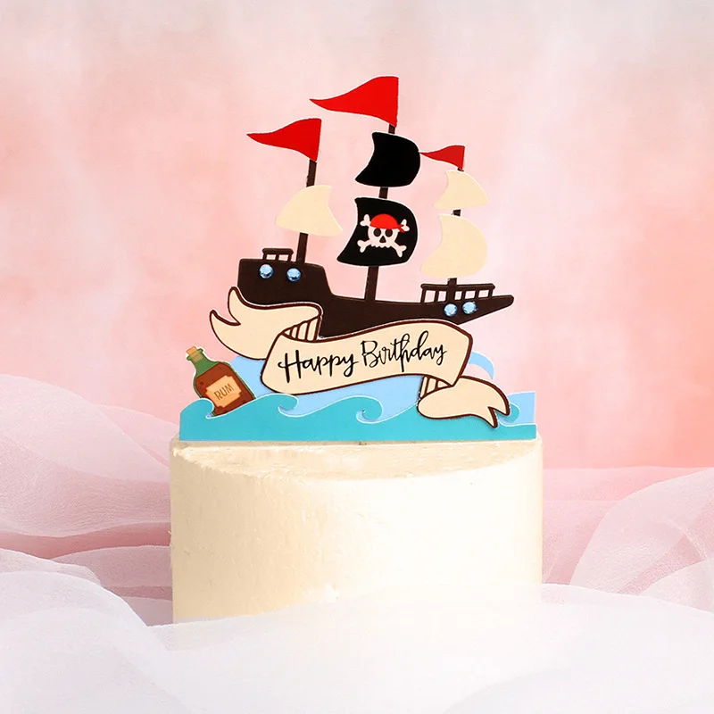 Pirate Happy Birthday Cake Toppers Kids helloween 