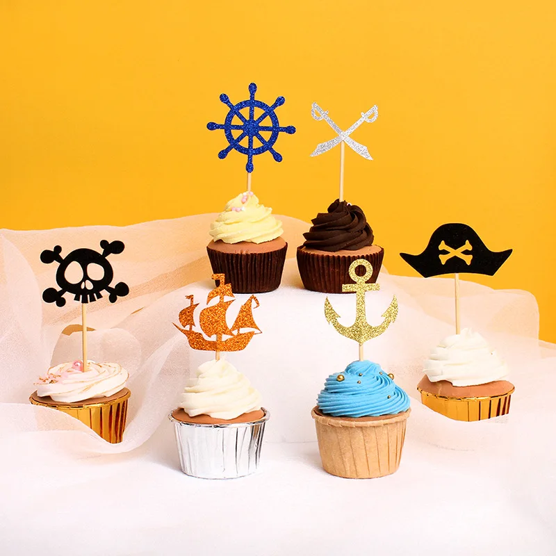 Pirate Happy Birthday Cake Toppers Kids helloween 