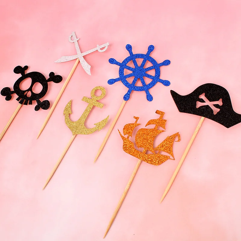Pirate Happy Birthday Cake Toppers Kids helloween 