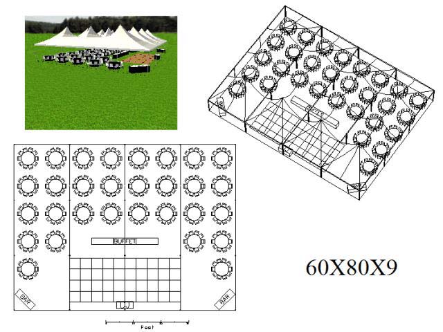 Hybrid High Peak Tent 60x80