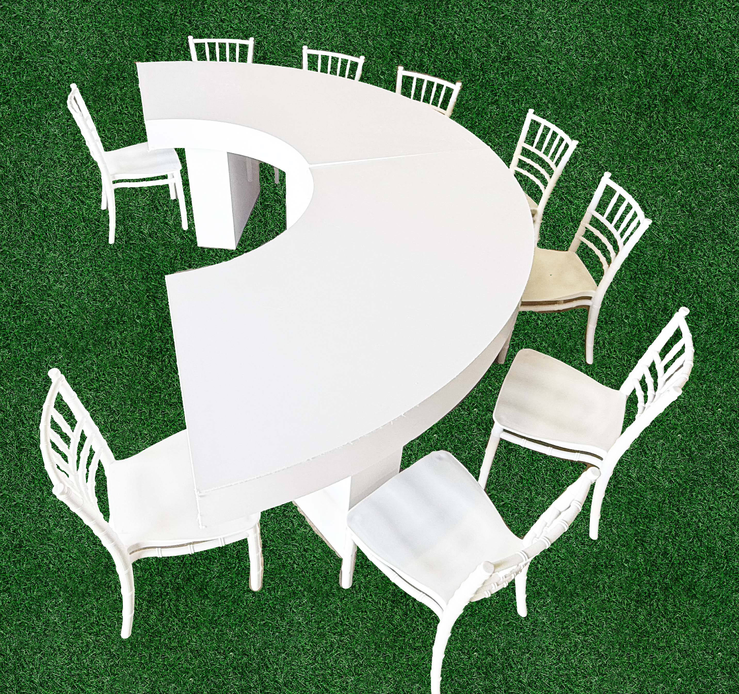 Kids Half Moon Lux Acrylic Table Set - 4 Piece Modular Design